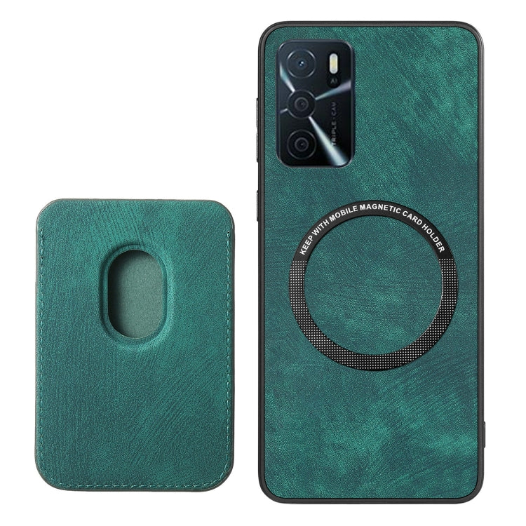 For OPPO Reno7 4G Retro Leather Card Bag Magnetic Phone Case(Green) - OPPO Cases by PMC TechLife | Online Shopping South Africa | PMC TechLife | Buy Now Pay Later Mobicred