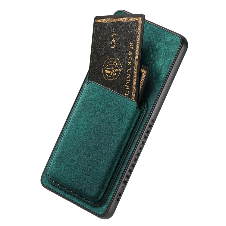 For OPPO Reno7 4G Retro Leather Card Bag Magnetic Phone Case(Green) - OPPO Cases by PMC TechLife | Online Shopping South Africa | PMC TechLife | Buy Now Pay Later Mobicred