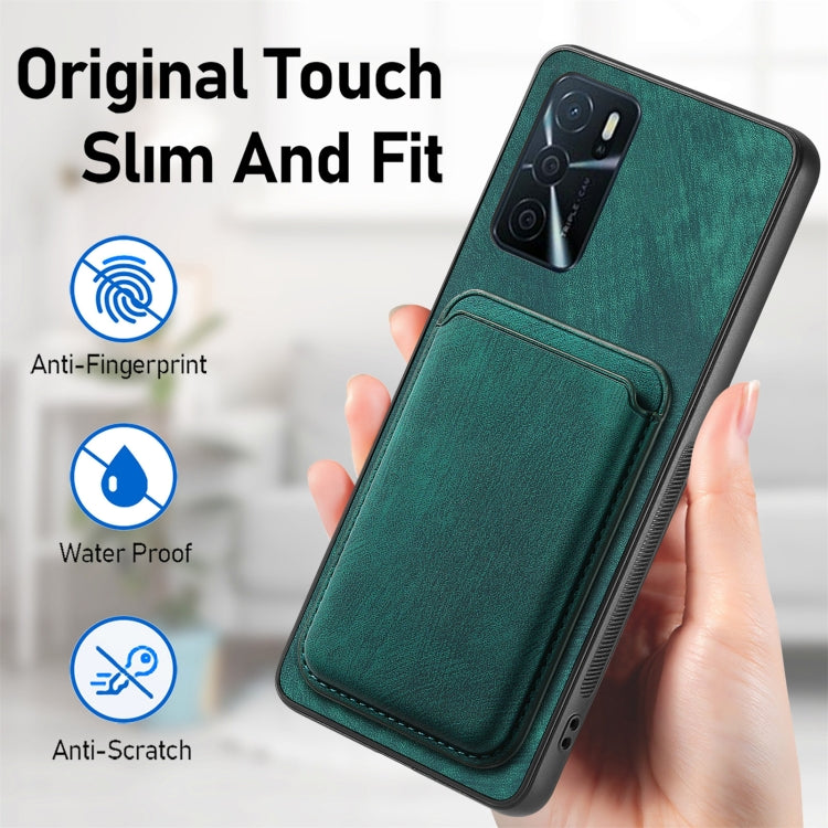 For OPPO Reno7 4G Retro Leather Card Bag Magnetic Phone Case(Green) - OPPO Cases by PMC TechLife | Online Shopping South Africa | PMC TechLife | Buy Now Pay Later Mobicred