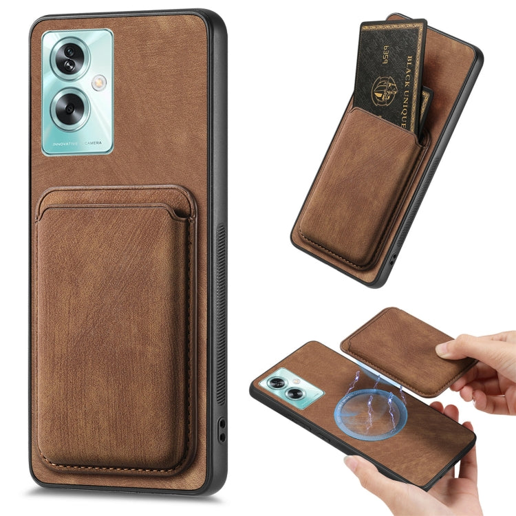 For OPPO A79 5G Retro Leather Card Bag Magnetic Phone Case(Brown) - OPPO Cases by PMC TechLife | Online Shopping South Africa | PMC TechLife | Buy Now Pay Later Mobicred