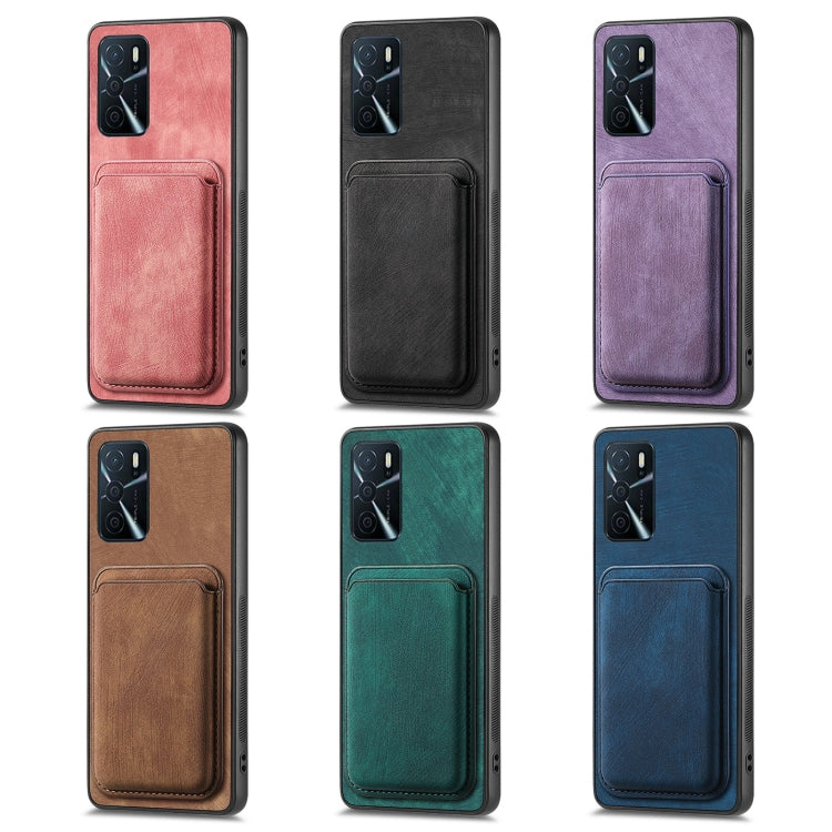 For OPPO A79 5G Retro Leather Card Bag Magnetic Phone Case(Purple) - OPPO Cases by PMC Jewellery | Online Shopping South Africa | PMC Jewellery | Buy Now Pay Later Mobicred