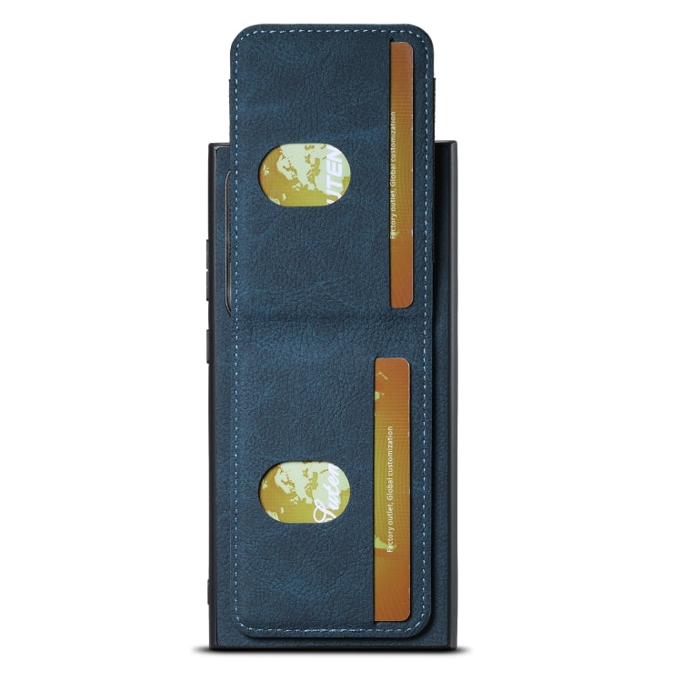 For Samsuny Galaxy S24 Ultrra 5G Suteni H03 Litchi Leather Card Bag Stand Back Phone Case(Blue) - Galaxy S24 Ultra 5G Cases by Suteni | Online Shopping South Africa | PMC Jewellery | Buy Now Pay Later Mobicred