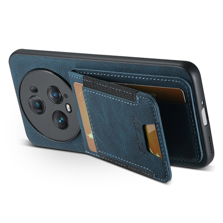 For Honor Magic6 Pro Suteni H03 Litchi Leather Card Bag Stand Back Phone Case(Blue) - Honor Cases by Suteni | Online Shopping South Africa | PMC Jewellery | Buy Now Pay Later Mobicred