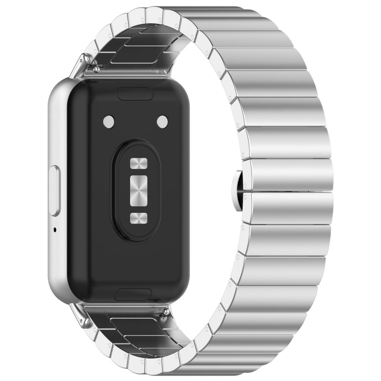 For Samsung Galaxy Fit 3 SM-R390 One Bead Stainless Steel Metal Watch Band(Silver) - Watch Bands by PMC Jewellery | Online Shopping South Africa | PMC Jewellery