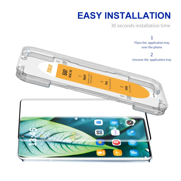 For OPPO Reno12 / Reno12 Pro Global ENKAY Easy Install Hot Bending Full Coverage Side Glue Tempered Glass Film - Reno12 Pro Tempered Glass by ENKAY | Online Shopping South Africa | PMC Jewellery | Buy Now Pay Later Mobicred