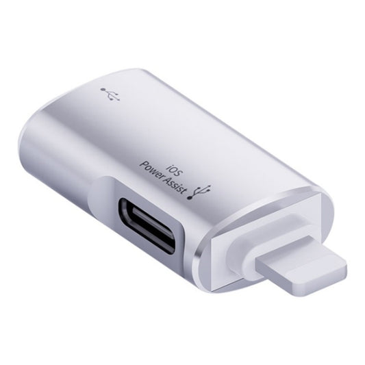 JS-103 8 Pin Male to USB+Type-C Female OTG Adapter(Silver) - Converter & Adapter by PMC Jewellery | Online Shopping South Africa | PMC Jewellery