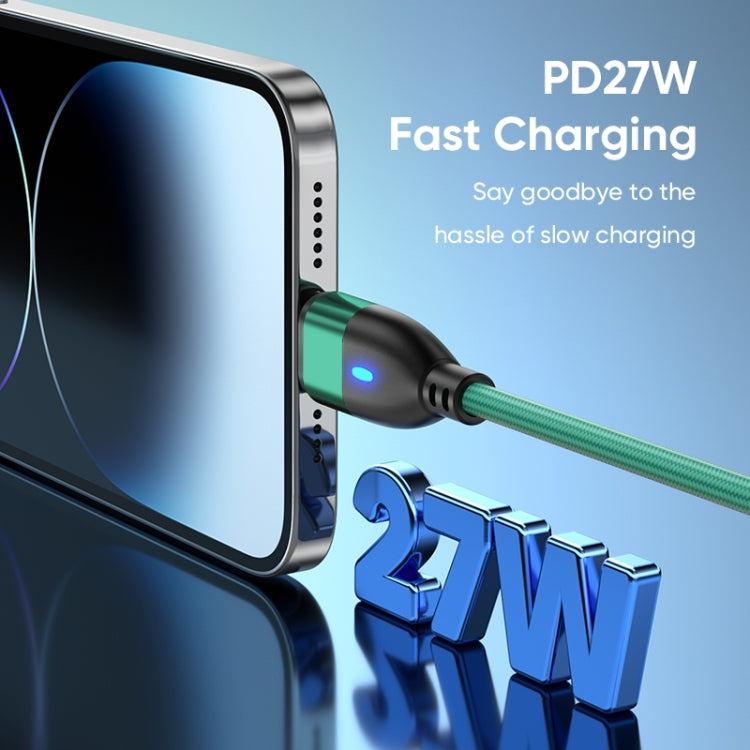 ENKAY 3 in 1 PD100W Type-C to Type-C / 8 Pin / Micro USB Magnetic Fast Charging Cable, Cable Length:1m(Green) - Charging Cable & Head by ENKAY | Online Shopping South Africa | PMC Jewellery | Buy Now Pay Later Mobicred