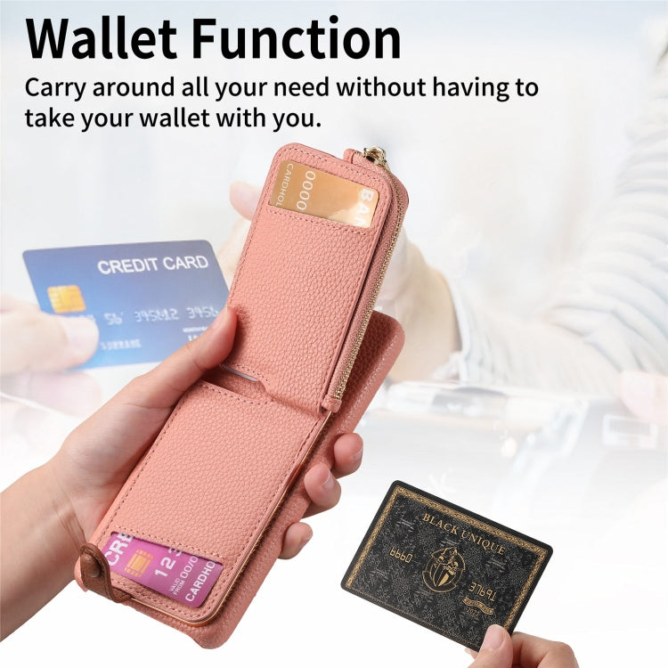 For Samsung Galaxy S24 5G Litchi Leather Oil Edge Ring Zipper Wallet Back Phone Case(Pink) - Galaxy S24 5G Cases by PMC Jewellery | Online Shopping South Africa | PMC Jewellery | Buy Now Pay Later Mobicred