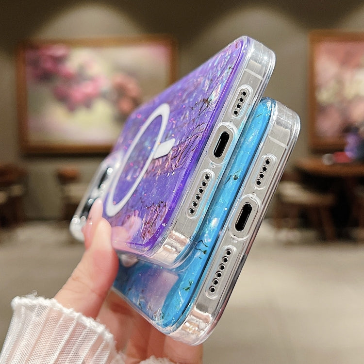 For iPhone 12 / 12 Pro Shell Texture Multicolor MagSafe TPU Phone Case(Sky Blue) - iPhone 12 / 12 Pro Cases by PMC TechLife | Online Shopping South Africa | PMC TechLife