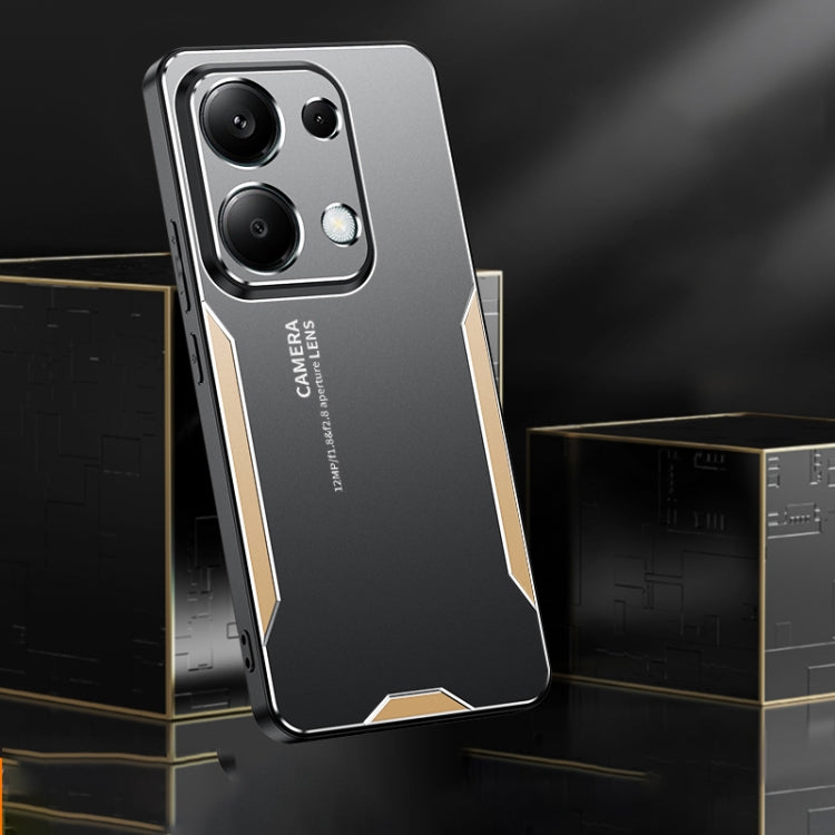 For Xiaomi Redmi Note 13 Pro 4G Blade Series TPU Hybrid Metal Phone Case(Gold) - Note 13 Pro Cases by PMC Jewellery | Online Shopping South Africa | PMC Jewellery