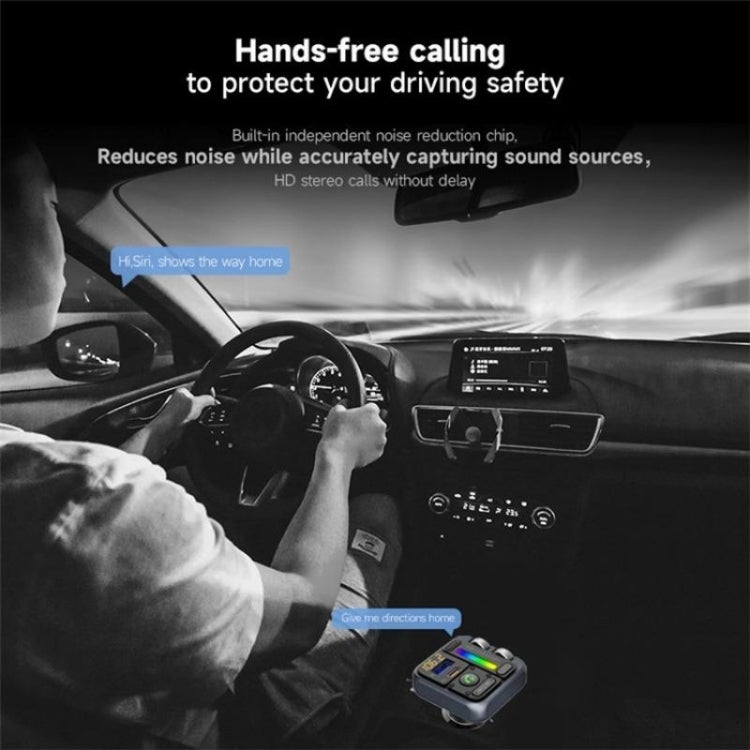 MT04 Car Bluetooth Adapter Type-C + USB Car Charger FM Transmitter HiFi Music MP3 Player - Car Charger by PMC Jewellery | Online Shopping South Africa | PMC Jewellery | Buy Now Pay Later Mobicred