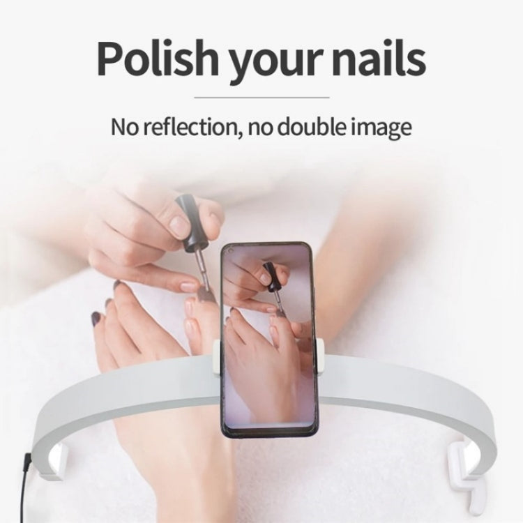 M12X Foldable LED Half Moon Lamp Touch Control Nail Art Lamp, Length: 56cm(EU Plug) - Selfie Light by PMC Jewellery | Online Shopping South Africa | PMC Jewellery | Buy Now Pay Later Mobicred