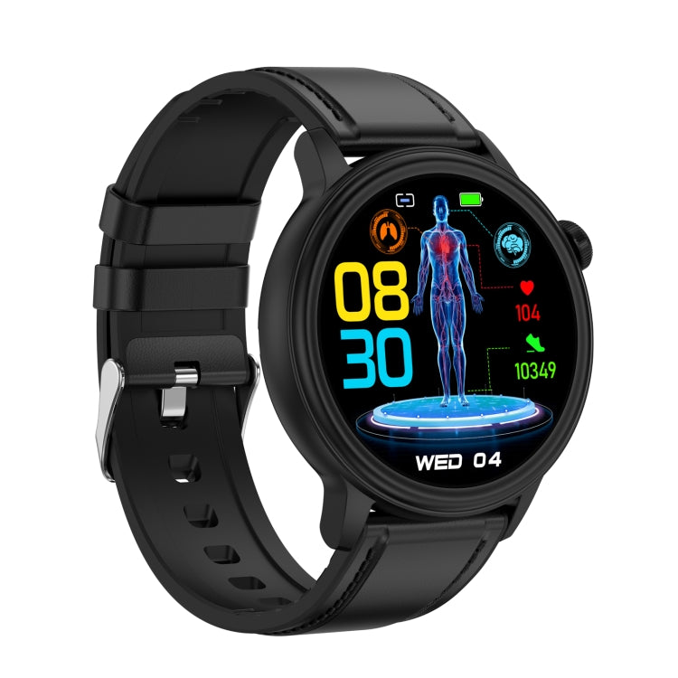 ET470 1.39 inch Color Screen Smart Watch Leather Strap, Support Bluetooth Call / ECG(Black) - Smart Watches by PMC TechLife | Online Shopping South Africa | PMC TechLife