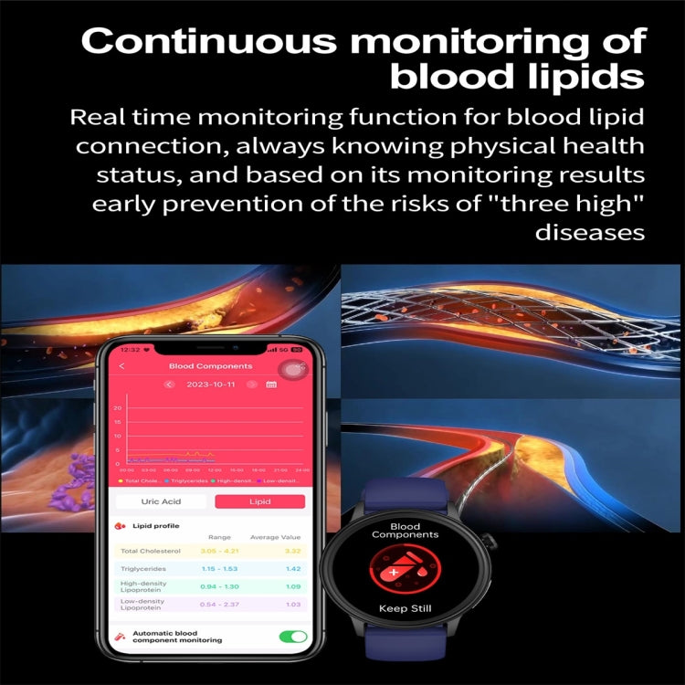 ET470 1.39 inch Color Screen Smart Watch Silicone Strap, Support Bluetooth Call / ECG(Blue) - Smart Watches by PMC TechLife | Online Shopping South Africa | PMC TechLife