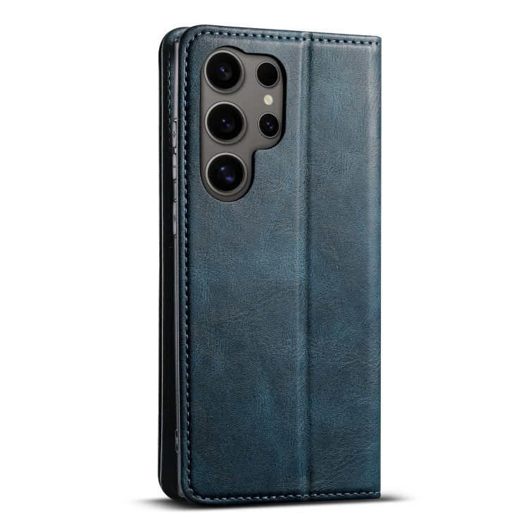 For Samsung Galaxy S24 Ultra 5G Suteni J02 Oil Wax Wallet Leather Phone Case(Blue) - Galaxy S24 Ultra 5G Cases by Suteni | Online Shopping South Africa | PMC Jewellery | Buy Now Pay Later Mobicred