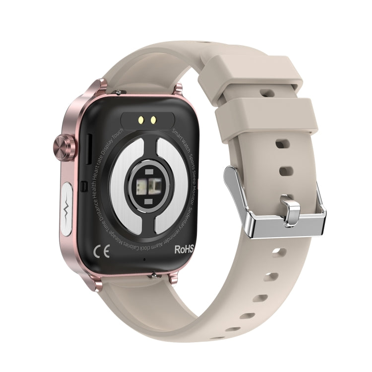 ET570 1.96 inch Color Screen Smart Watch Silicone Strap, Support Bluetooth Call / ECG(Beige) - Smart Watches by PMC TechLife | Online Shopping South Africa | PMC TechLife