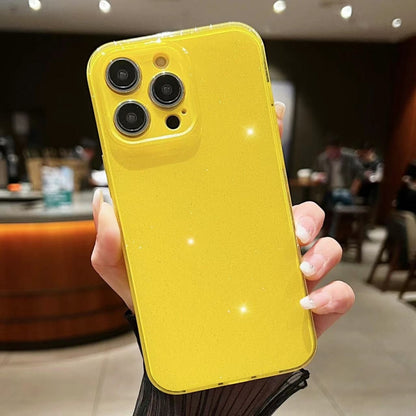 For iPhone 16 Pro Jelly Glitter Solid Color TPU Phone Case(Yellow) - iPhone 16 Pro Cases by PMC Jewellery | Online Shopping South Africa | PMC Jewellery | Buy Now Pay Later Mobicred