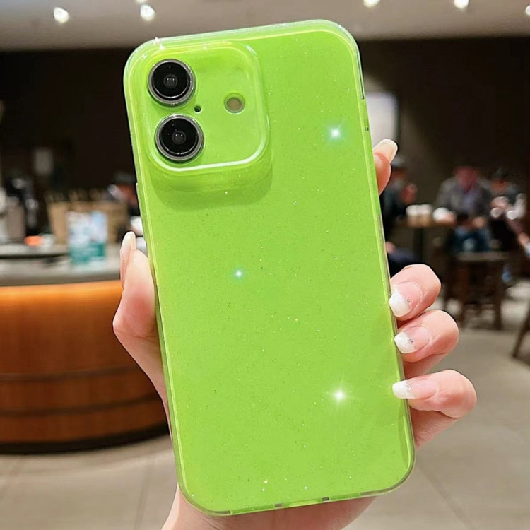 For iPhone 16 Jelly Glitter Solid Color TPU Phone Case(Fluorescent Green) - iPhone 16 Cases by PMC Jewellery | Online Shopping South Africa | PMC Jewellery | Buy Now Pay Later Mobicred