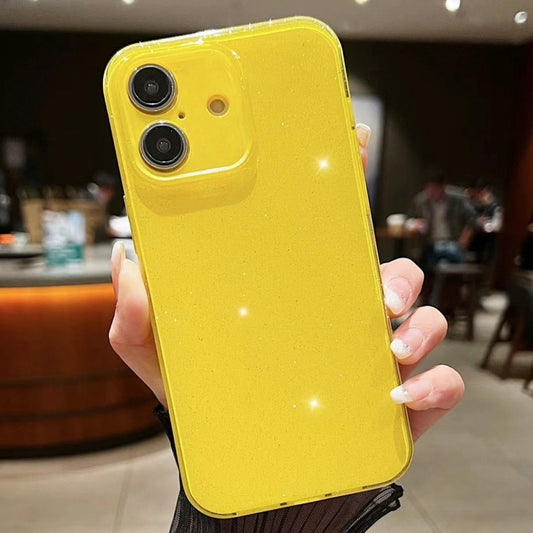 For iPhone 16 Jelly Glitter Solid Color TPU Phone Case(Yellow) - iPhone 16 Cases by PMC Jewellery | Online Shopping South Africa | PMC Jewellery | Buy Now Pay Later Mobicred