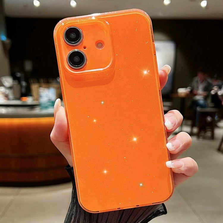 For iPhone 16 Jelly Glitter Solid Color TPU Phone Case(Orange) - iPhone 16 Cases by PMC Jewellery | Online Shopping South Africa | PMC Jewellery | Buy Now Pay Later Mobicred