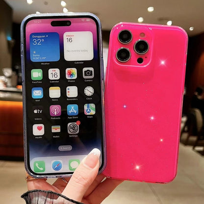 For iPhone 16 Pro Jelly Glitter Solid Color TPU Phone Case(Pink) - iPhone 16 Pro Cases by PMC Jewellery | Online Shopping South Africa | PMC Jewellery | Buy Now Pay Later Mobicred