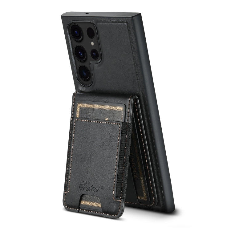 For Samsung Galaxy S24 Ultra 5G Suteni H17 Oil Eax Leather Detachable Wallet Phone Case(Black) - Galaxy S24 Ultra 5G Cases by Suteni | Online Shopping South Africa | PMC Jewellery | Buy Now Pay Later Mobicred