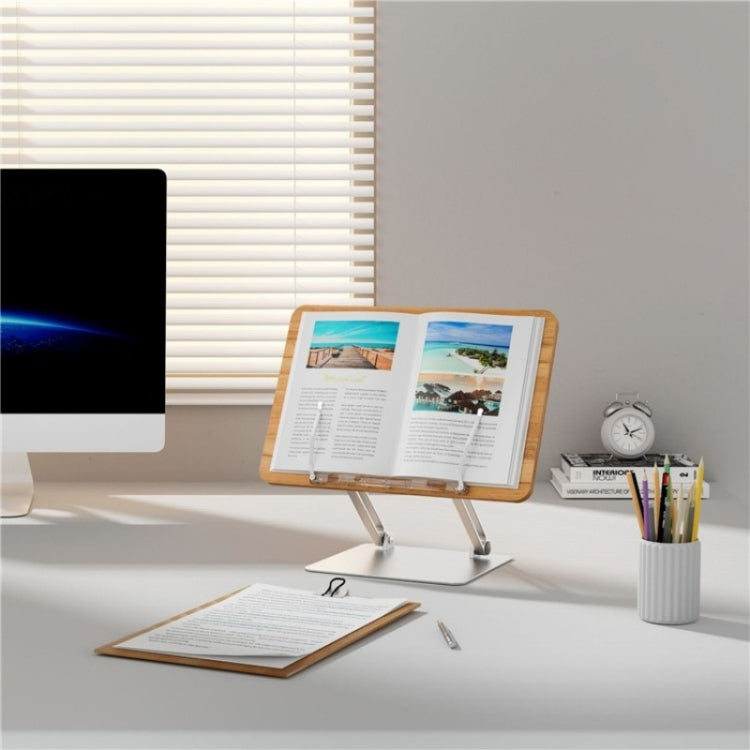 BG-4 Desktop Book Reading Bracket Aluminum Alloy +Wood Board Textbook Tablet Holder Stand - Laptop Stand by PMC Jewellery | Online Shopping South Africa | PMC Jewellery | Buy Now Pay Later Mobicred