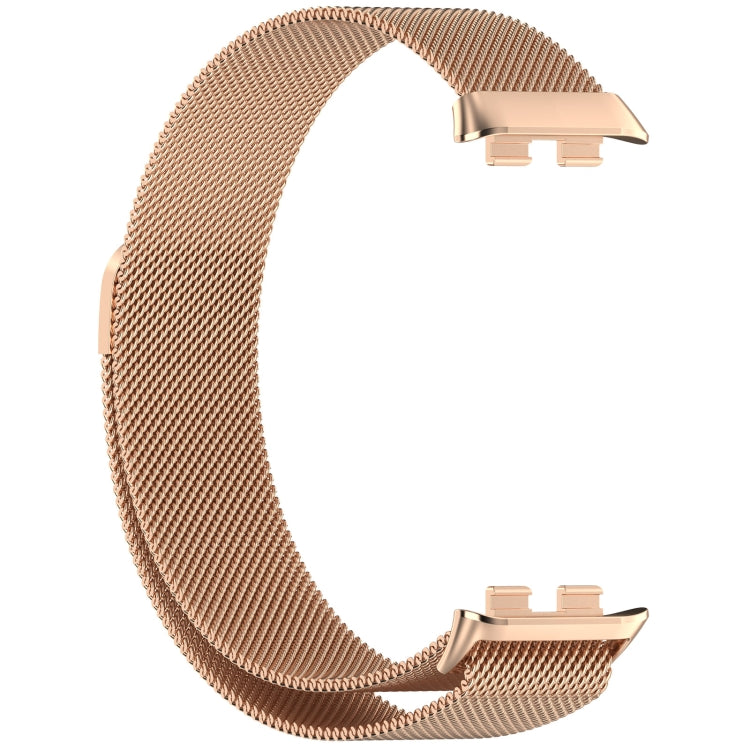 For Honor Band 9 Milan Magnetic Steel Mesh Watch Band(Rose Gold) - Watch Bands by PMC Jewellery | Online Shopping South Africa | PMC Jewellery