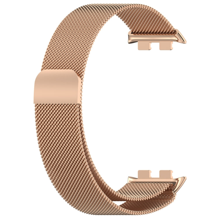 For Honor Band 9 Milan Magnetic Steel Mesh Watch Band(Rose Gold) - Watch Bands by PMC Jewellery | Online Shopping South Africa | PMC Jewellery