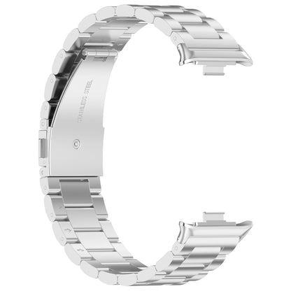 For Redmi Watch 4 Three Bead Stainless Steel Metal Watch Band(Silver) - Watch Bands by PMC Jewellery | Online Shopping South Africa | PMC Jewellery