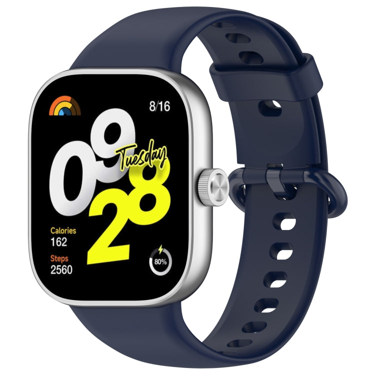 For Redmi Watch 4 Solid Color Colorful Buckle Silicone Watch Band(Dark Blue) - Watch Bands by PMC TechLife | Online Shopping South Africa | PMC TechLife