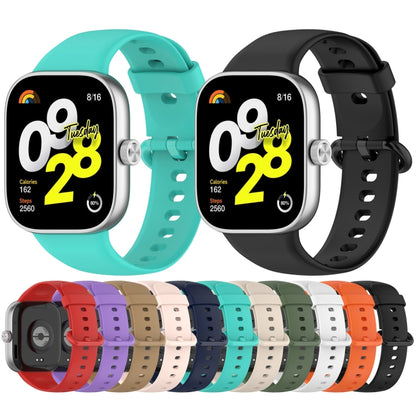 For Redmi Watch 4 Solid Color Colorful Buckle Silicone Watch Band(Black) - Watch Bands by PMC Jewellery | Online Shopping South Africa | PMC Jewellery