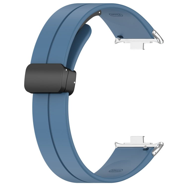 For Xiaomi  Mi Band 8 Pro Groove Folding Magnetic Buckle Silicone Watch Band(Blue) - Watch Bands by PMC Jewellery | Online Shopping South Africa | PMC Jewellery