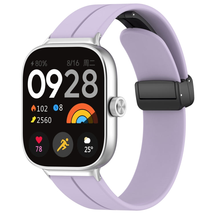 For Xiaomi  Mi Band 8 Pro Groove Folding Magnetic Buckle Silicone Watch Band(Purple) - Watch Bands by PMC Jewellery | Online Shopping South Africa | PMC Jewellery