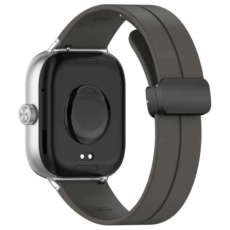 For Xiaomi  Mi Band 8 Pro Groove Folding Magnetic Buckle Silicone Watch Band(Dark Gray) - Watch Bands by PMC Jewellery | Online Shopping South Africa | PMC Jewellery