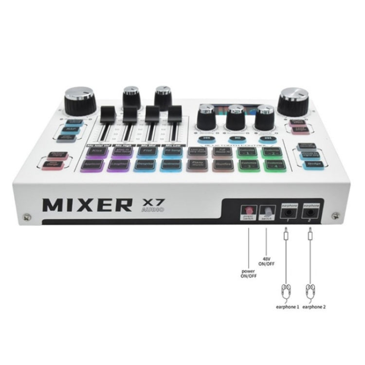 X7 48V Live Broadcast Audio Mixer Professional Microphone Live Sound Card - Live Sound Effects Processors by PMC TechLife | Online Shopping South Africa | PMC TechLife | Buy Now Pay Later Mobicred