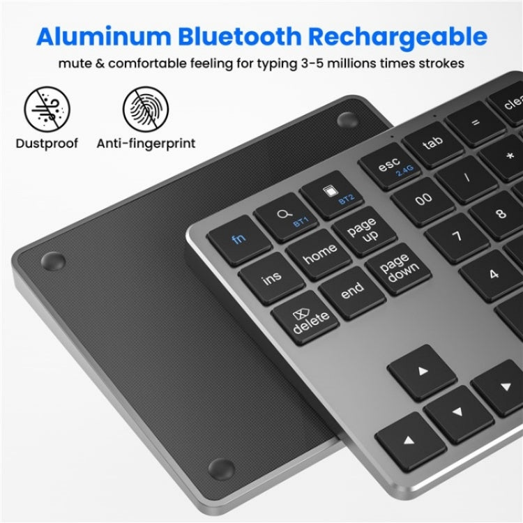 K-35 Computer Laptop Keyboard 35-Keys Tablet Accessories Bluetooth Keypad(Silver) - Mini Keyboard by PMC Jewellery | Online Shopping South Africa | PMC Jewellery | Buy Now Pay Later Mobicred