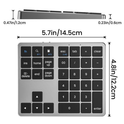 K-35 Computer Laptop Keyboard 35-Keys Tablet Accessories Bluetooth Keypad(Silver) - Mini Keyboard by PMC Jewellery | Online Shopping South Africa | PMC Jewellery | Buy Now Pay Later Mobicred