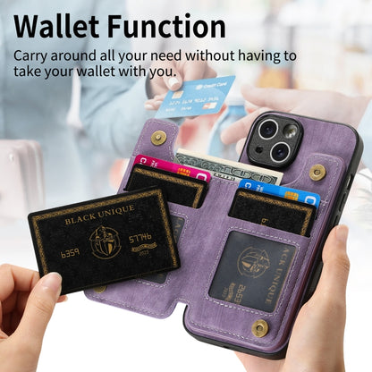 For iPhone 6 / 6s Retro Leather Zipper Wallet Back Phone Case(Purple) - More iPhone Cases by PMC Jewellery | Online Shopping South Africa | PMC Jewellery | Buy Now Pay Later Mobicred