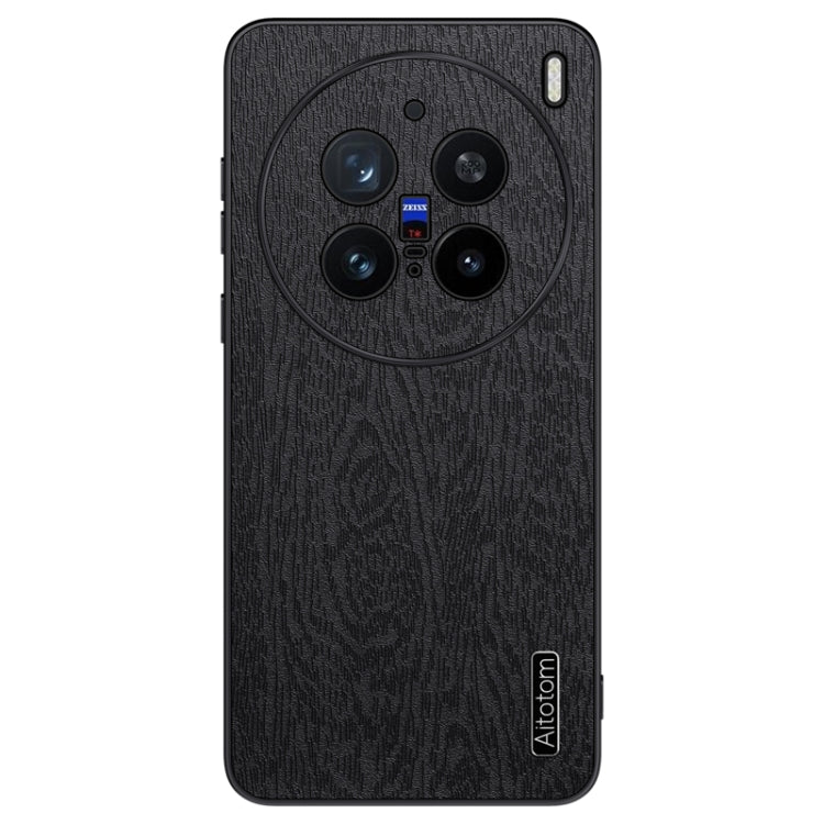 For vivo X200 Pro Tree Bark Leather Shockproof Phone Case(Black) - X200 Pro Cases by PMC Jewellery | Online Shopping South Africa | PMC Jewellery | Buy Now Pay Later Mobicred