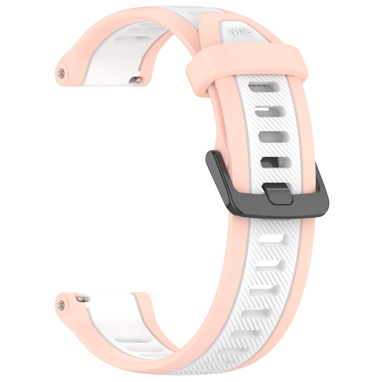 For Garmin Forerunner 255 22mm Two Color Textured Silicone Watch Band(White+Pink) - Watch Bands by PMC TechLife | Online Shopping South Africa | PMC TechLife