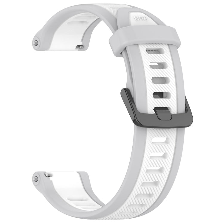 For Amazfit GTR 4 Pro 22mm Two-Color Textured Silicone Watch Band(White+Grey) - Watch Bands by PMC Jewellery | Online Shopping South Africa | PMC Jewellery