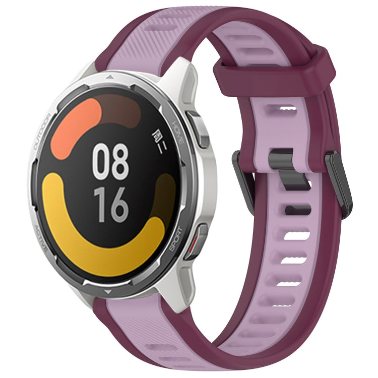 For Xiaomi MI Watch Color 2 22mm Two Color Textured Silicone Watch Band(Purple) - Watch Bands by PMC Jewellery | Online Shopping South Africa | PMC Jewellery