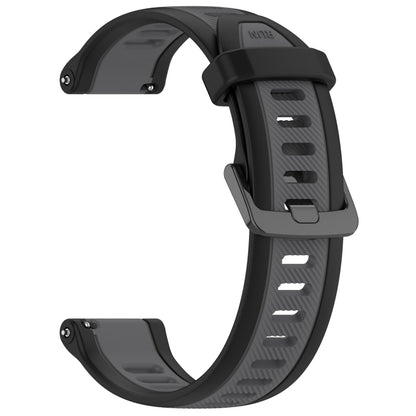 For Xiaomi Haylou RT2 LS10 22mm Two Color Textured Silicone Watch Band(Grey+Black) - Watch Bands by PMC Jewellery | Online Shopping South Africa | PMC Jewellery