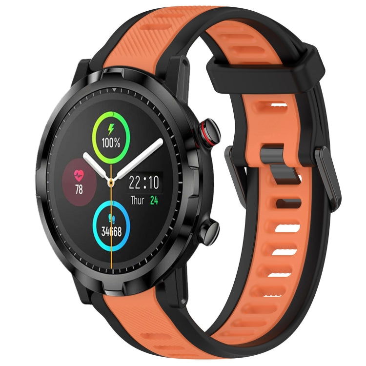 For Xiaomi Haylou RT LS05S 22mm Two Color Textured Silicone Watch Band(Orange+Black) - Watch Bands by PMC Jewellery | Online Shopping South Africa | PMC Jewellery