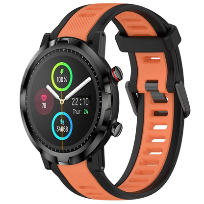 For Xiaomi Haylou RT LS05S 22mm Two Color Textured Silicone Watch Band(Orange+Black) - Watch Bands by PMC Jewellery | Online Shopping South Africa | PMC Jewellery