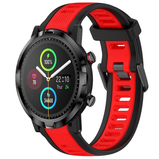 For Xiaomi Haylou RT LS05S 22mm Two Color Textured Silicone Watch Band(Red+Black) - Watch Bands by PMC Jewellery | Online Shopping South Africa | PMC Jewellery