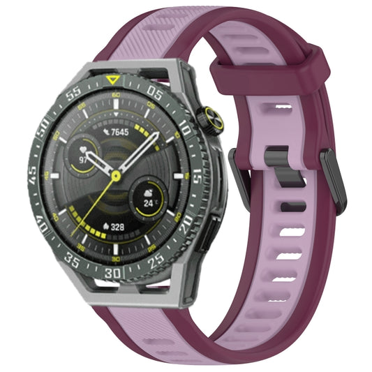 For Huawei Watch GT3 SE 22mm Two Color Textured Silicone Watch Band(Purple) - Watch Bands by PMC Jewellery | Online Shopping South Africa | PMC Jewellery