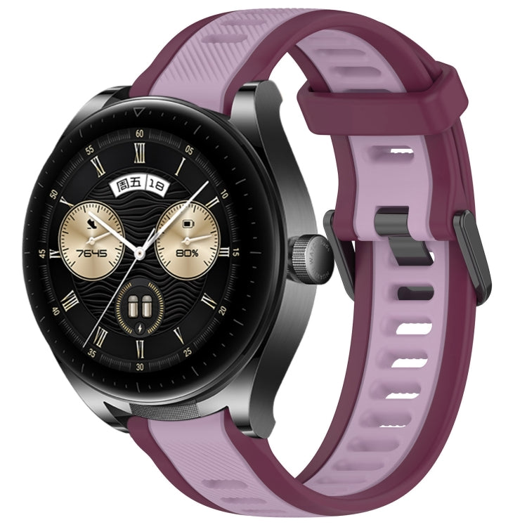 For Huawei Watch Buds 22mm Two Color Textured Silicone Watch Band(Purple) - Watch Bands by PMC Jewellery | Online Shopping South Africa | PMC Jewellery