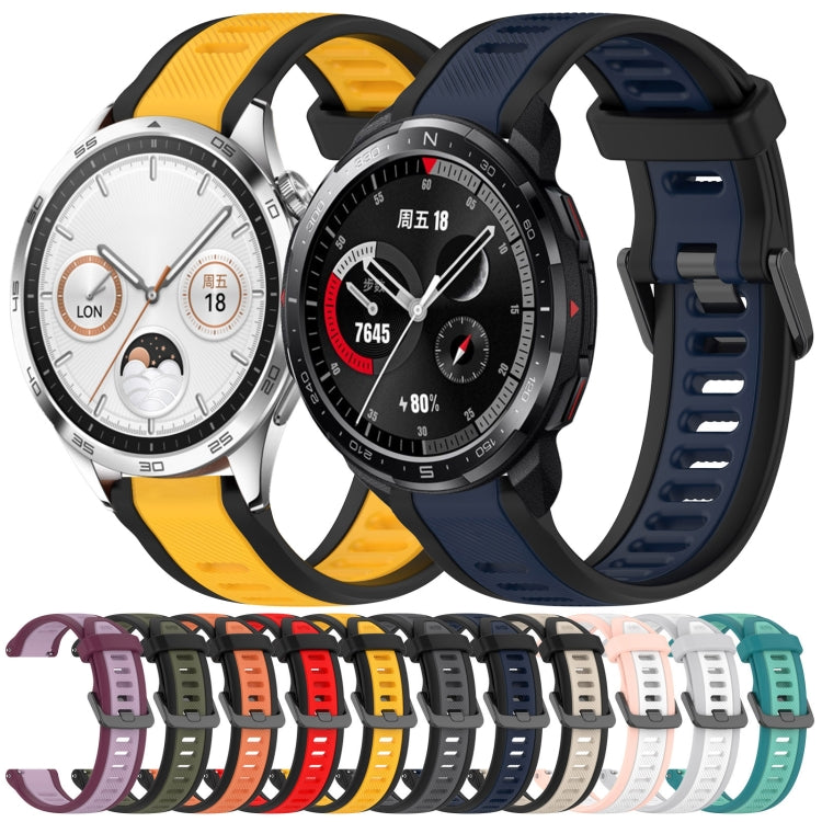 For Huawei Watch 3 22mm Two Color Textured Silicone Watch Band(Teal) - Watch Bands by PMC TechLife | Online Shopping South Africa | PMC TechLife